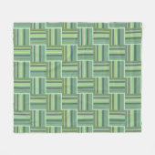 Olijfgroene strepen weefpatroon fleece deken (Voorkant (Horizontaal))