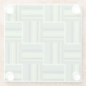 Olijfgroene strepen weefpatroon glazen onderzetter (Achterkant)