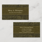 Olijfgroene Stucco-textuur Visitekaartje (Voorkant / Achterkant)