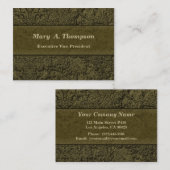 Olijfgroene Stucco-textuur Visitekaartje (Voorkant / Achterkant)