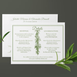 Olijfgroene Toile de Jouy Huwelijksdetails Bijlage