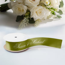 Olijfgroene Trouw Elegante Script Calligrafie 