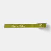 Olijfgroene Trouw Elegante Script Calligrafie Satijnen Lint (Voorkant)
