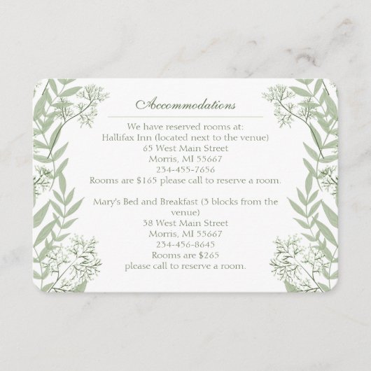 Olijfgroene Trouw Vintage Botanisch Informatiekaartje (Voorkant)