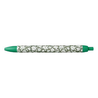 Olijfgroene tuinpen zwarte inkt pen