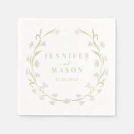 Olijfgroene Tulp Bloem Bruiloft Papieren Servetten