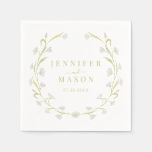 Olijfgroene Tulp Bloem Bruiloft Papieren Servetten