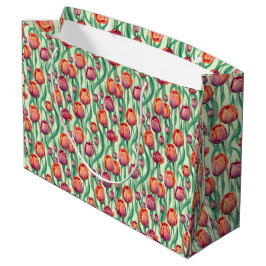 Olijfgroene tulpenboeket groot cadeauzakje