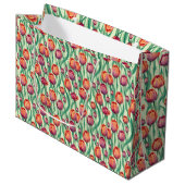 Olijfgroene tulpenboeket groot cadeauzakje (Voorkant Gekanteld)