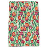 Olijfgroene tulpenboeket medium cadeauzakje (Achterkant)