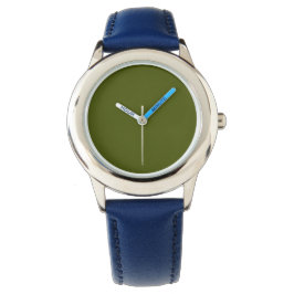 olijfgroene vaste kleur horloge