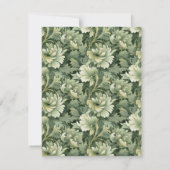 Olijfgroene Vintage Bloem Boog Bruiloft Kaart (Achterkant)