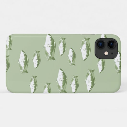 Olijfgroene vis Case-Mate iPhone case (Achterkant (horizontaal))