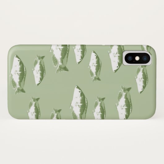 Olijfgroene vis Case-Mate iPhone case (Achterkant (horizontaal))