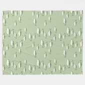 Olijfgroene vis fleece deken (Voorkant (Horizontaal))