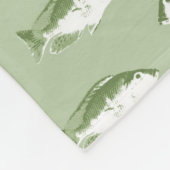 Olijfgroene vis fleece deken (Hoek)