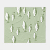 Olijfgroene vis fleece deken (Voorkant (Horizontaal))