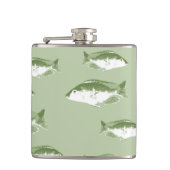 Olijfgroene vis heupfles (Voorkant)