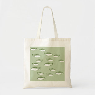 Olijfgroene vis tote bag