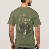 Olijfgroene Wandel T-Shirt – Paden Roepen (Achterkant)