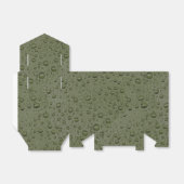Olijfgroene waterdruppels bedankdoosjes (Uitgevouwen)