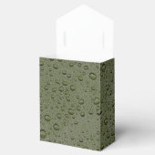 Olijfgroene waterdruppels bedankdoosjes (Geopend)