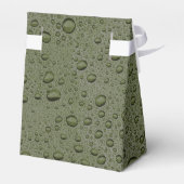 Olijfgroene waterdruppels bedankdoosjes (Achterkant)