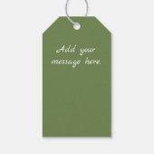 Olijfgroene waterdruppels cadeaulabel (Achterkant)