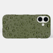 Olijfgroene waterdruppels Case-Mate iPhone case (Achterkant (horizontaal))