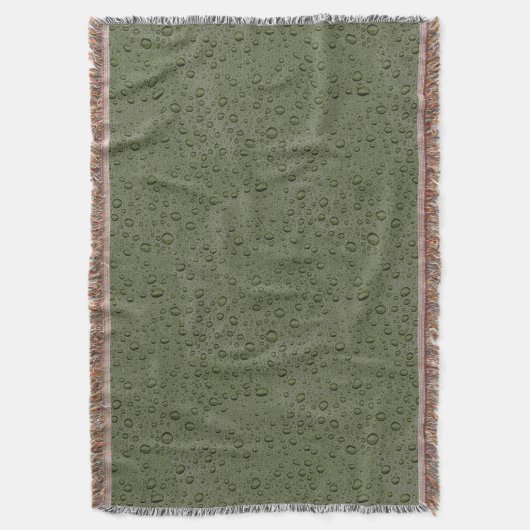 Olijfgroene waterdruppels deken (Voorkant Verticaal)