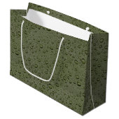 Olijfgroene waterdruppels groot cadeauzakje (Voorkant Gekanteld)