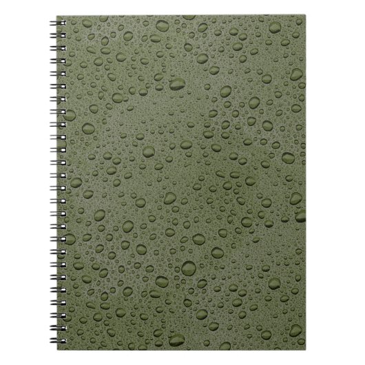 Olijfgroene waterdruppels notitieboek (Voorkant)