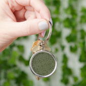 Olijfgroene waterdruppels sleutelhanger (Hand)