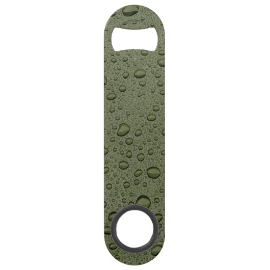 Olijfgroene waterdruppels speed flessenopener (Voorkant)