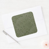 Olijfgroene waterdruppels vierkante sticker (Envelop)