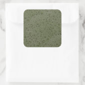 Olijfgroene waterdruppels vierkante sticker (Tas)