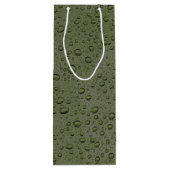 Olijfgroene waterdruppels wijn cadeautas (Achterkant)