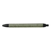 Olijfgroene waterdruppels zwarte inkt pen (Voorkant)