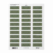 Olijfgroene Wilde Bloemenweide Trouw Etiket (Full Sheet)