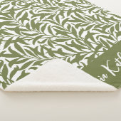 Olijfgroene wilgentak Monogram Sherpa Deken (3/4)