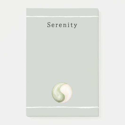 Olijfgroene Yin Yang-meditatie Persoonlijk Post-it® Notes (Voorkant)