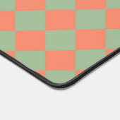 Olijfgroene Zalm Roze Checker Diamant Patroon Bureaumat (Hoek)