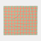 Olijfgroene Zalm Roze Checker Diamant Patroon Fleece Deken (Voorkant (Horizontaal))