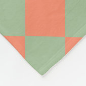 Olijfgroene Zalm Roze Checker Diamant Patroon Fleece Deken (Hoek)