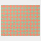 Olijfgroene Zalm Roze Checker Diamant Patroon Fleece Deken (Voorkant (Horizontaal))