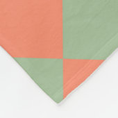 Olijfgroene Zalm Roze Checker Diamant Patroon Fleece Deken (Hoek)