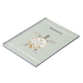 Olijfgroene zeeschildpad gepersonaliseerd notitieboek (Linkerzijde)