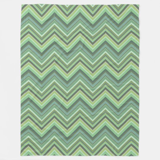Olijfgroene zigzag-lijnen fleece deken (Voorkant)