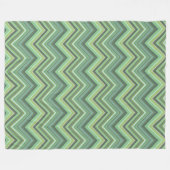 Olijfgroene zigzag-lijnen fleece deken (Voorkant (Horizontaal))