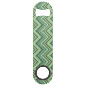 Olijfgroene zigzag-lijnen speed flessenopener (Achterkant)
